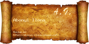 Abonyi Ilona névjegykártya